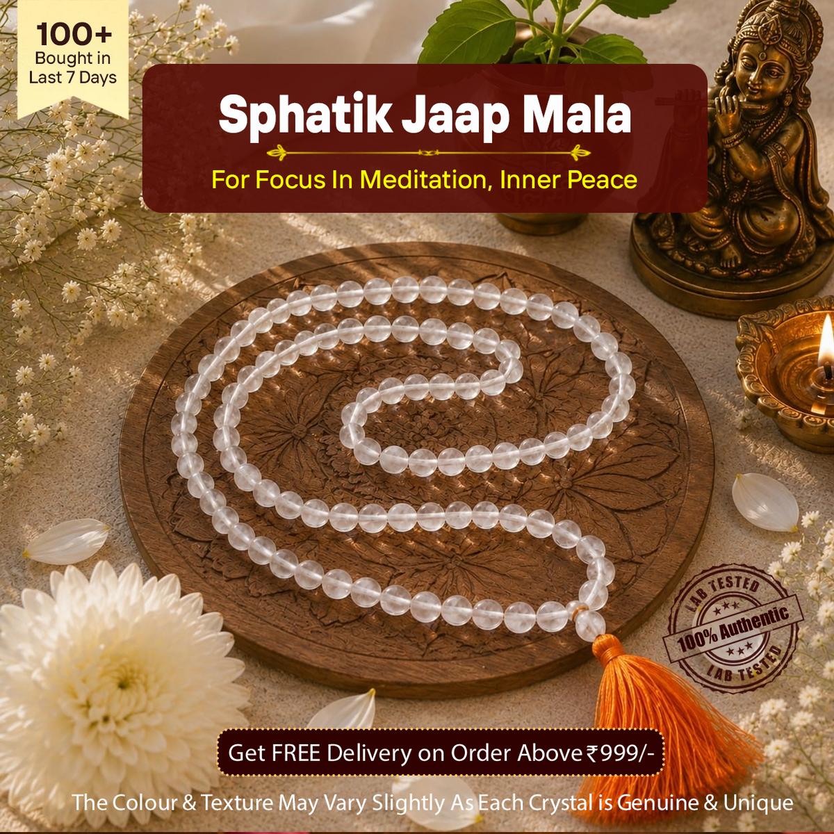 Sphatik Jaap Mala (108 + 1 Beads)
