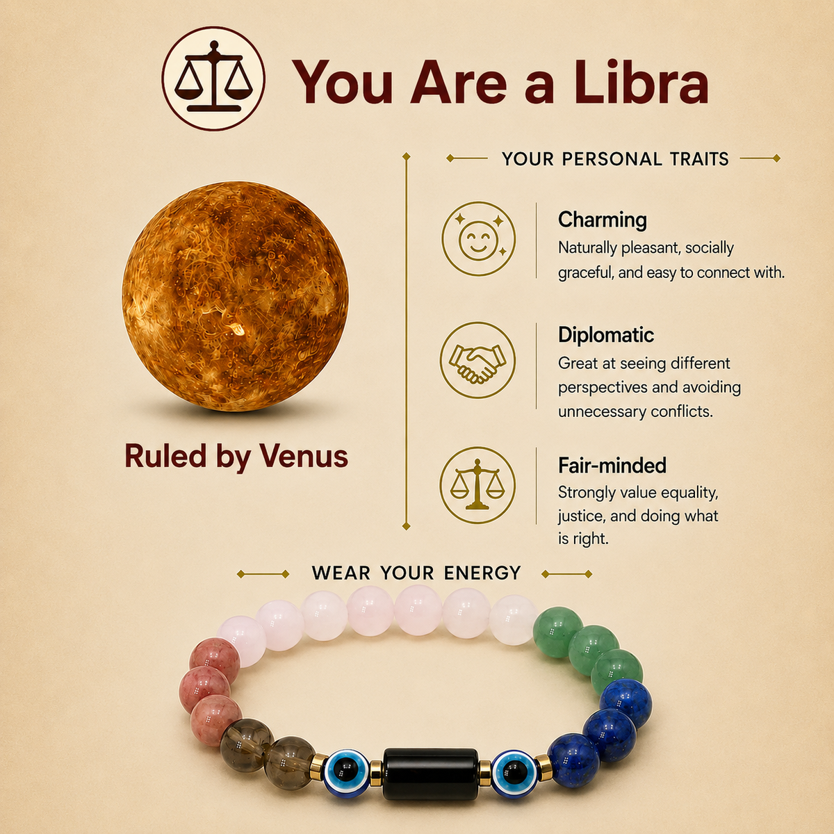 Tula (Libra) Rashi Panch Ratna Bracelet