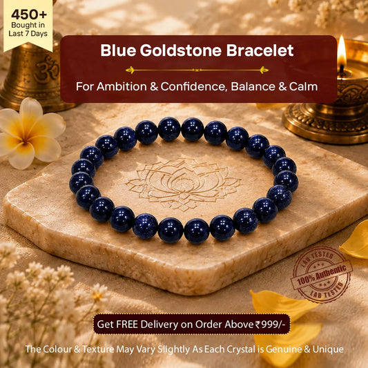 Blue Goldstone Bracelet for Ambition & Positivity