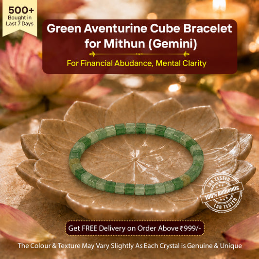 Green Aventurine Cube Bracelet for Mithun (Gemini)