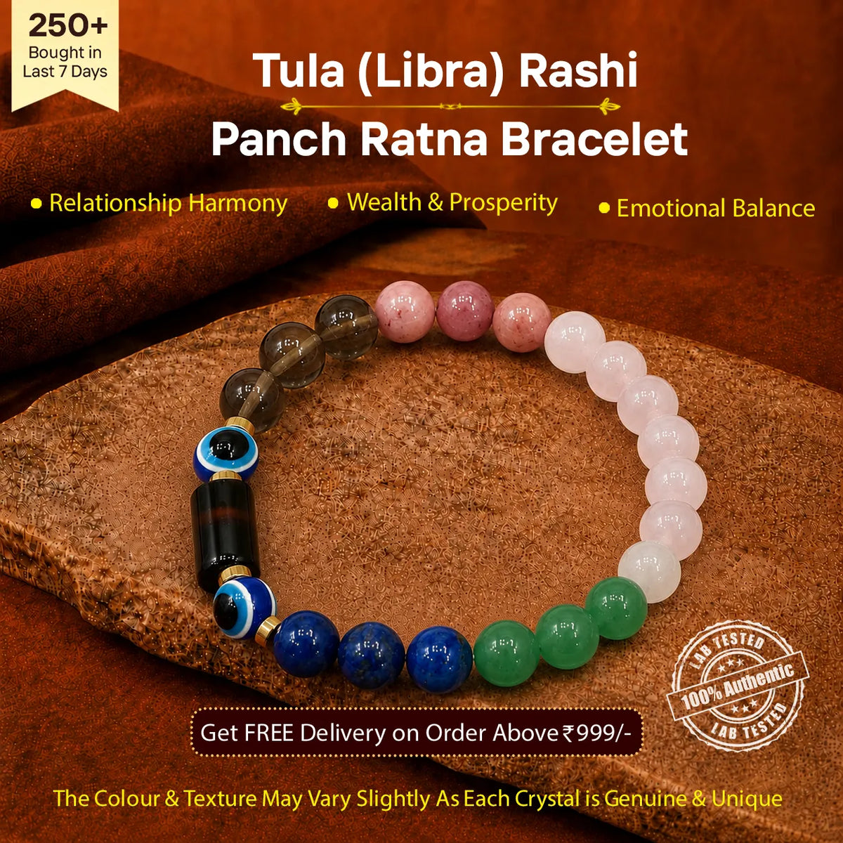 Tula (Libra) Rashi Panch Ratna Bracelet