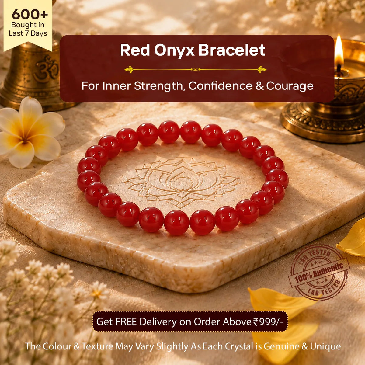 Red Onyx Bracelet for Strength & Confidence