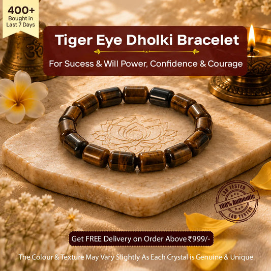 Tiger Eye Dholki Bracelet for Confidence & Success