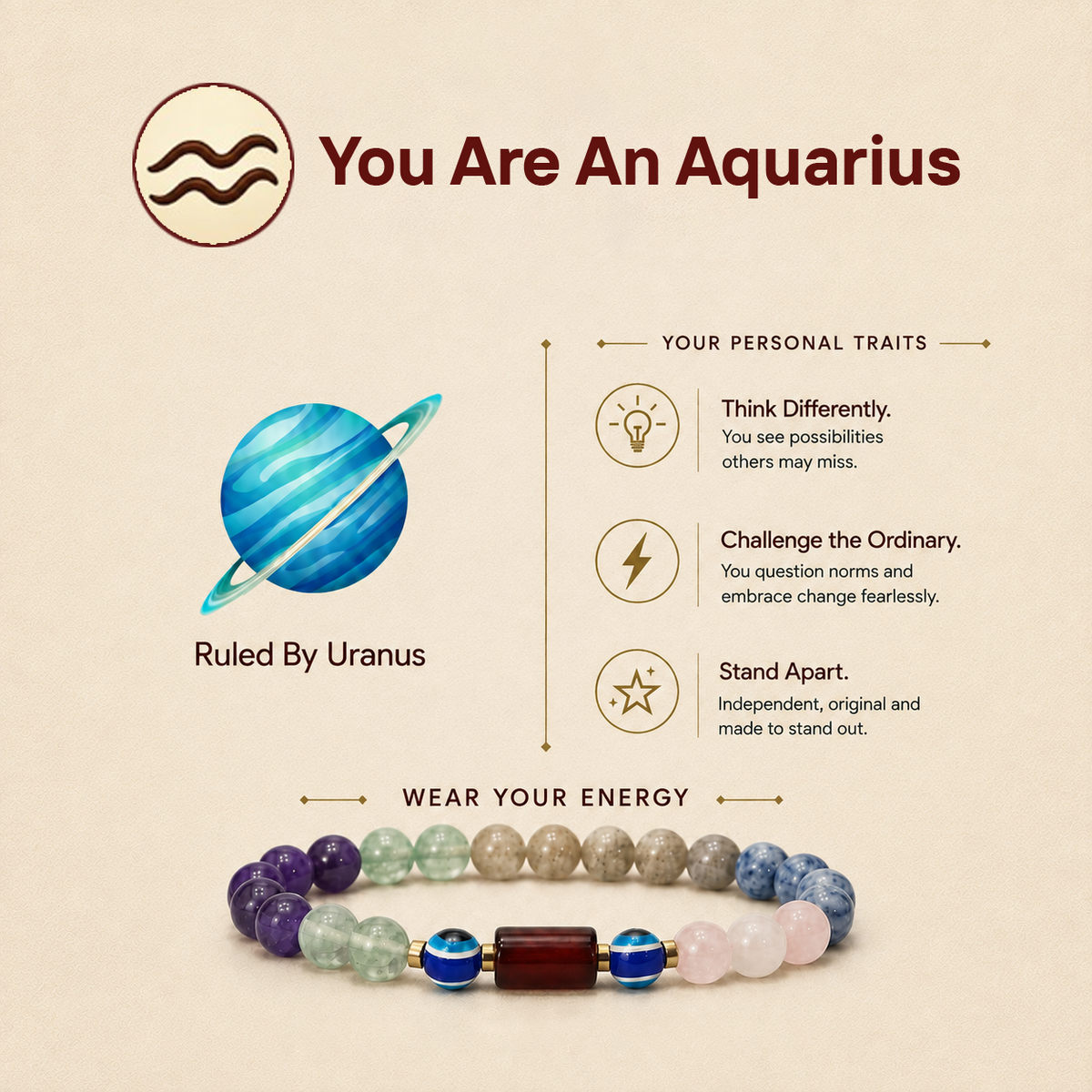 Kumbh (Aquarius) Rashi Panch Ratna Bracelet