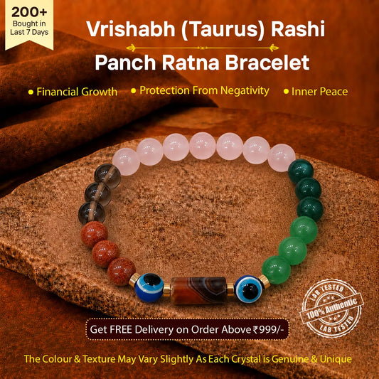 Vrishabh (Taurus) Rashi Panch Ratna Bracelet
